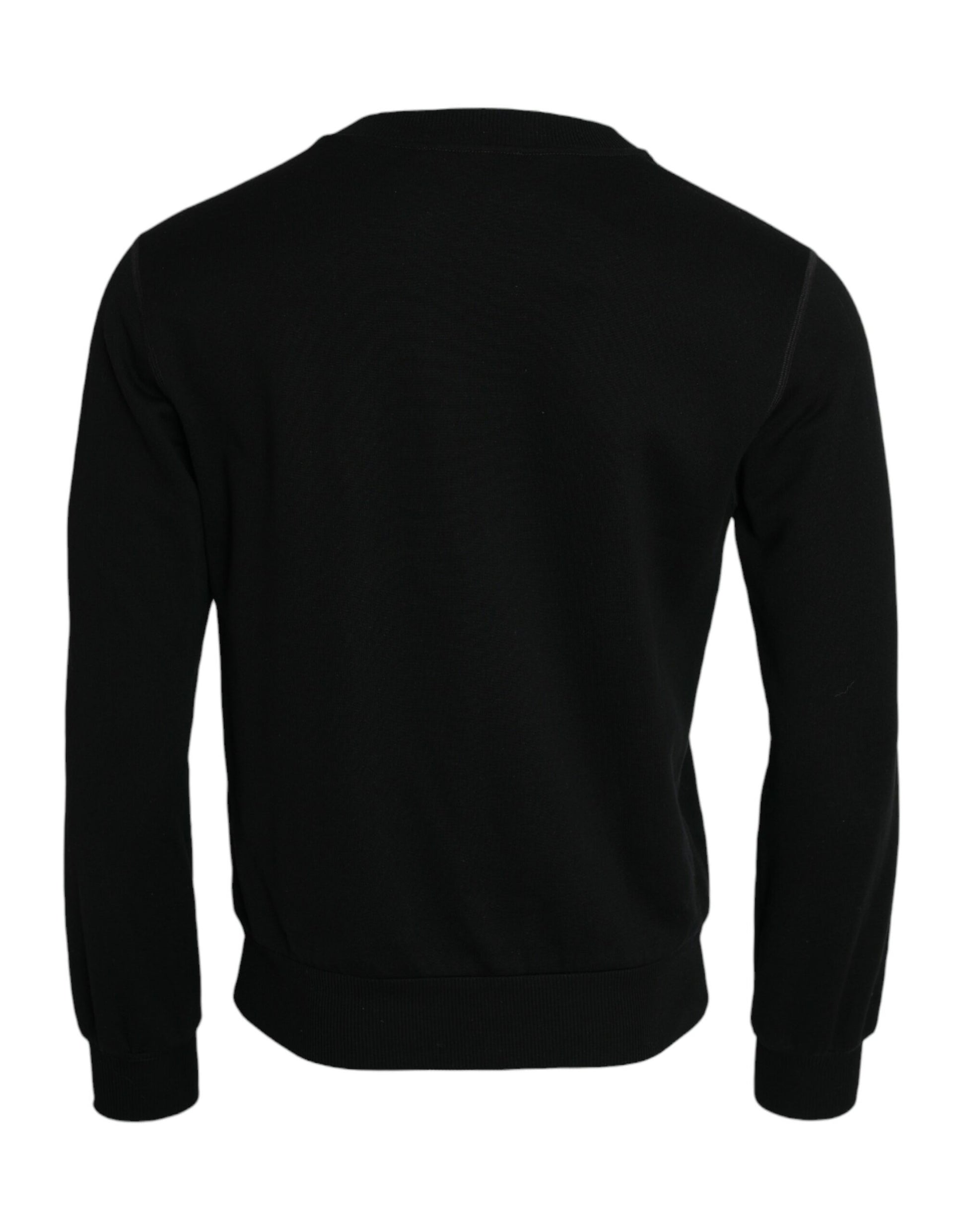 Black long sleeve sweater with horizontal stripes