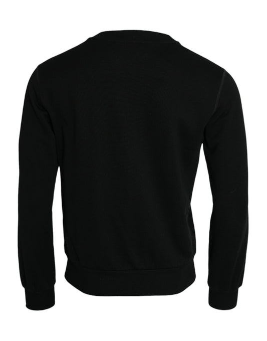 Black long sleeve sweater with horizontal stripes
