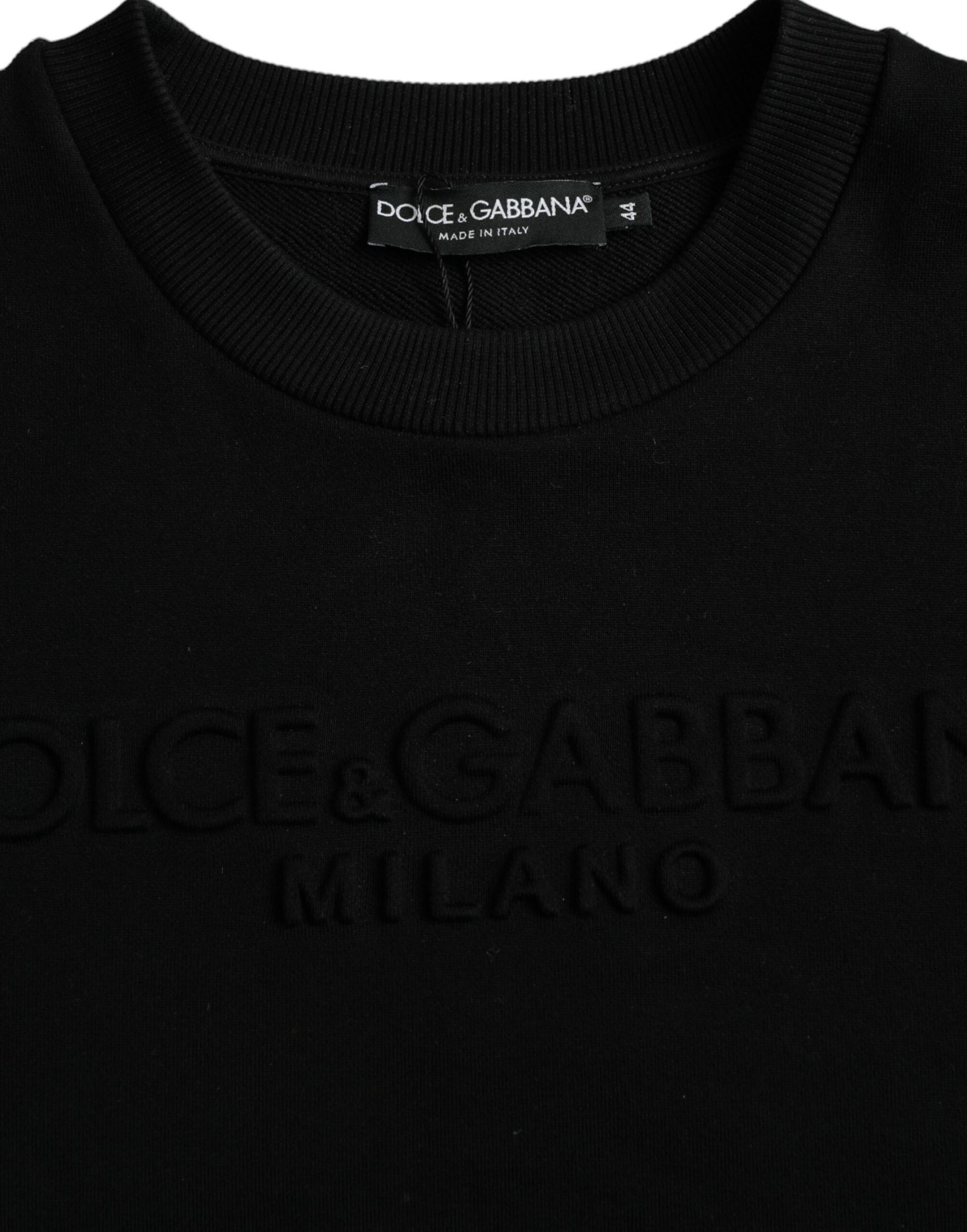 Black sweater with embroidered brand name