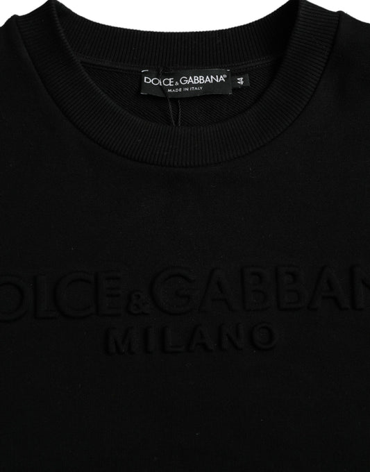 Black sweater with embroidered brand name