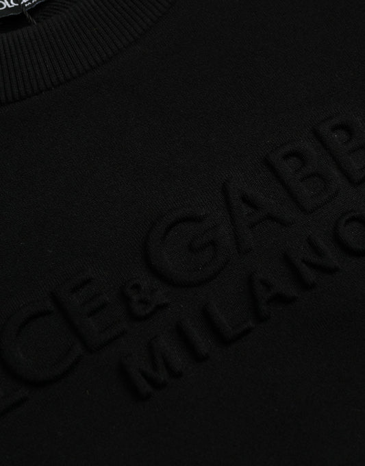 Black sweater with embroidered brand name