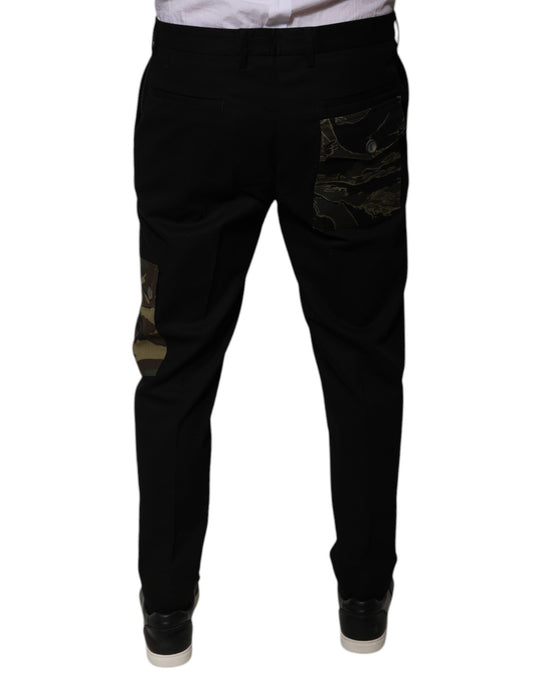 Pair of black pants with gold accents on legs