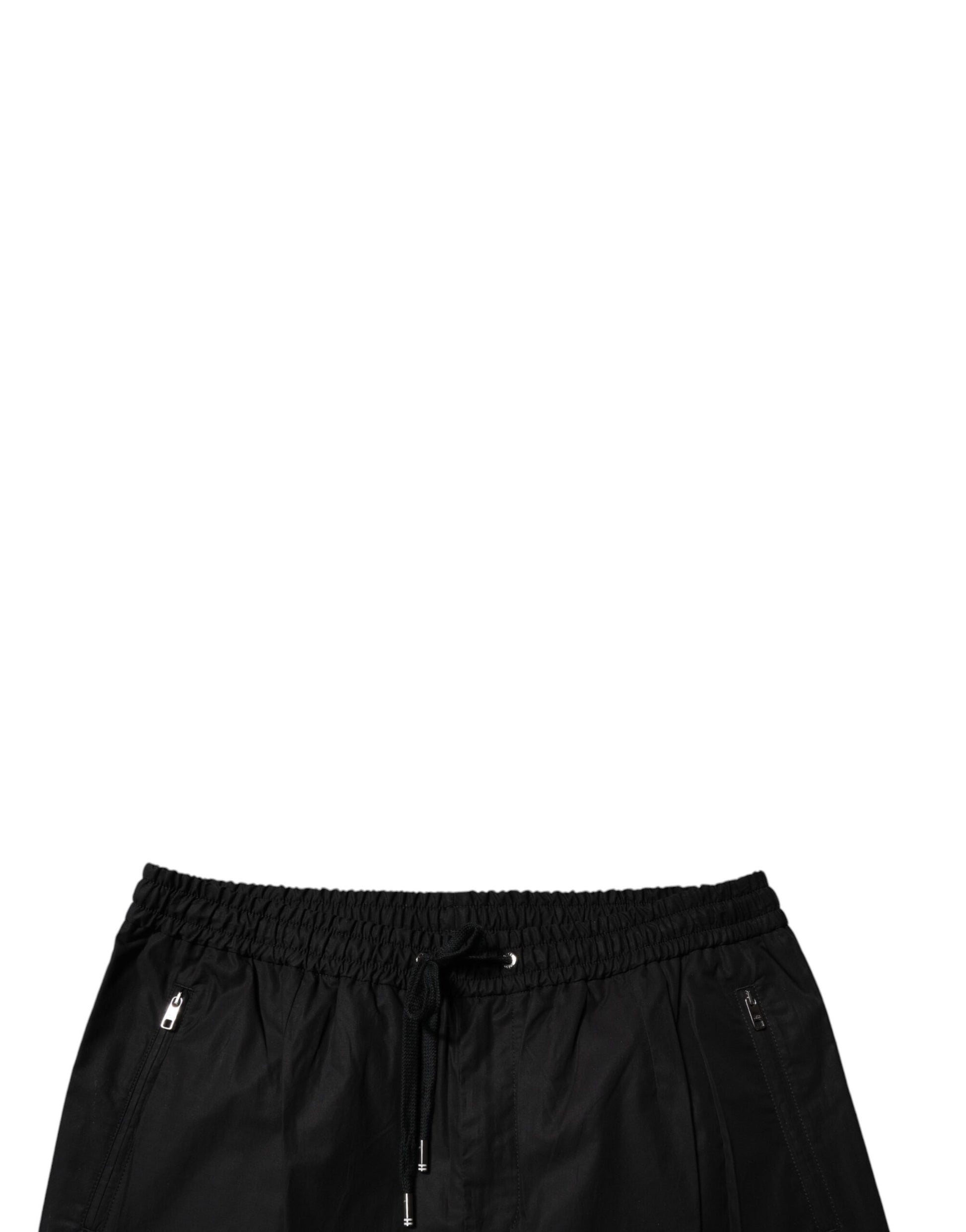 Black shorts with white stripes on sides