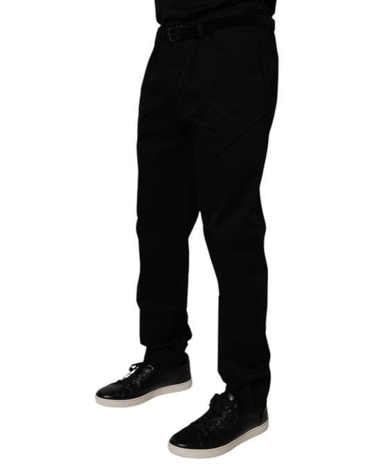 A pair of black cotton men's skinny dress formal pants