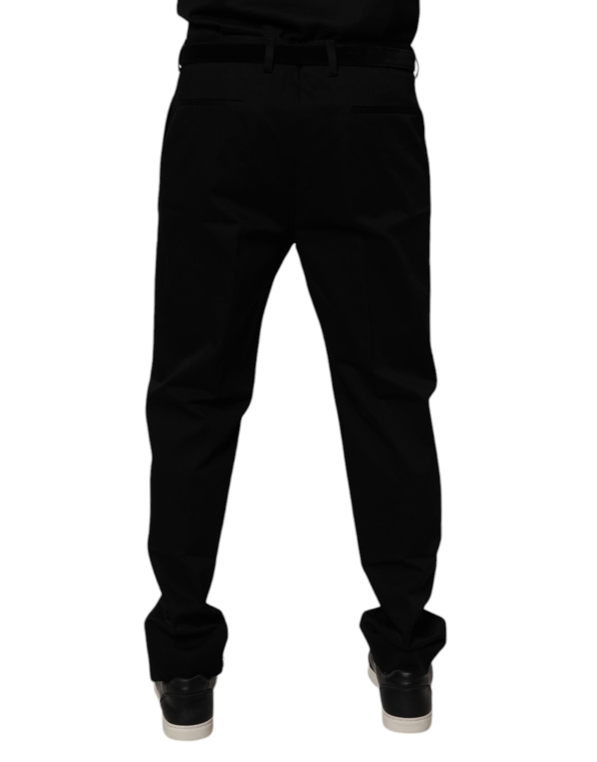A pair of black cotton men's skinny dress pants from Dolce & Gabbana