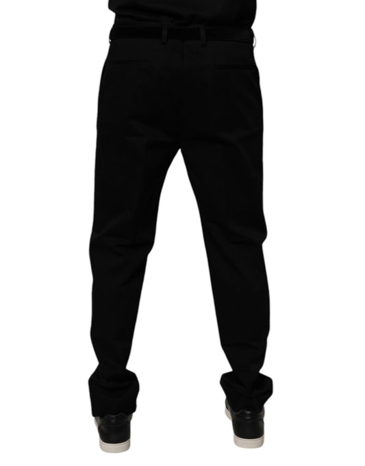 A pair of black cotton men's skinny dress pants from Dolce & Gabbana