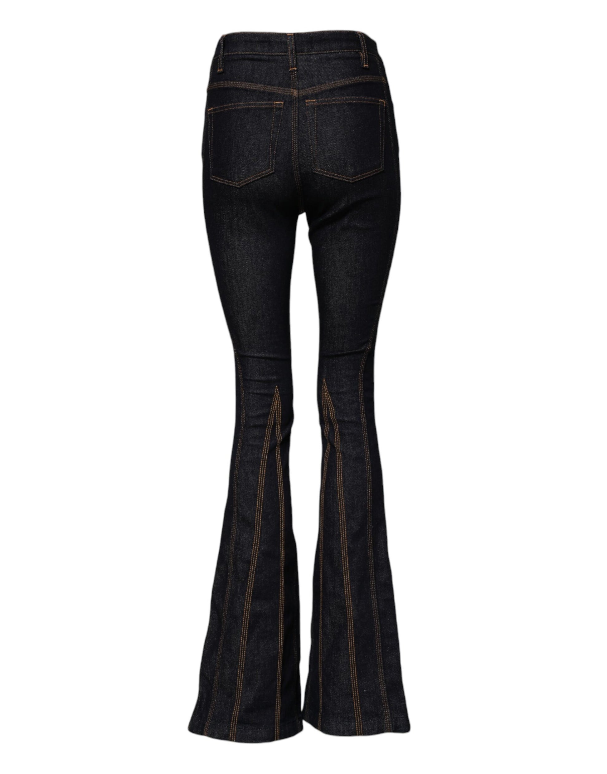 Pair of flared jeans with embroidered details