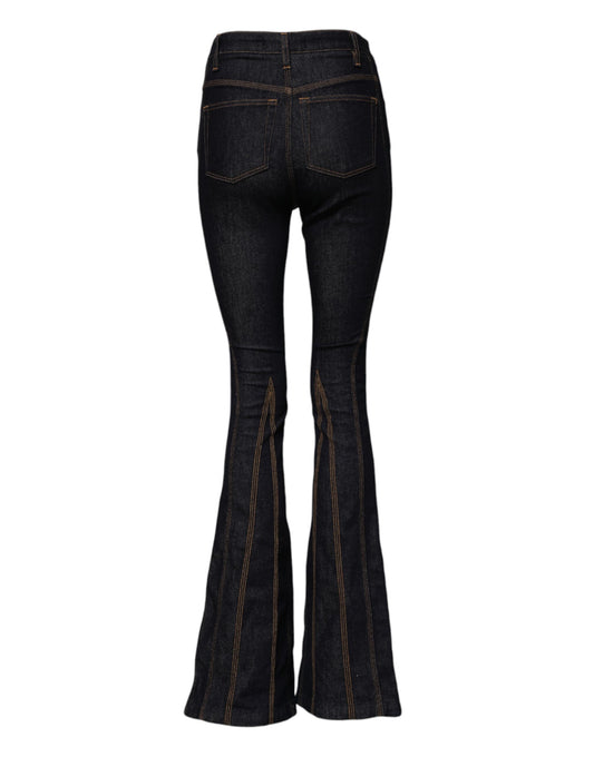 Pair of flared jeans with embroidered details