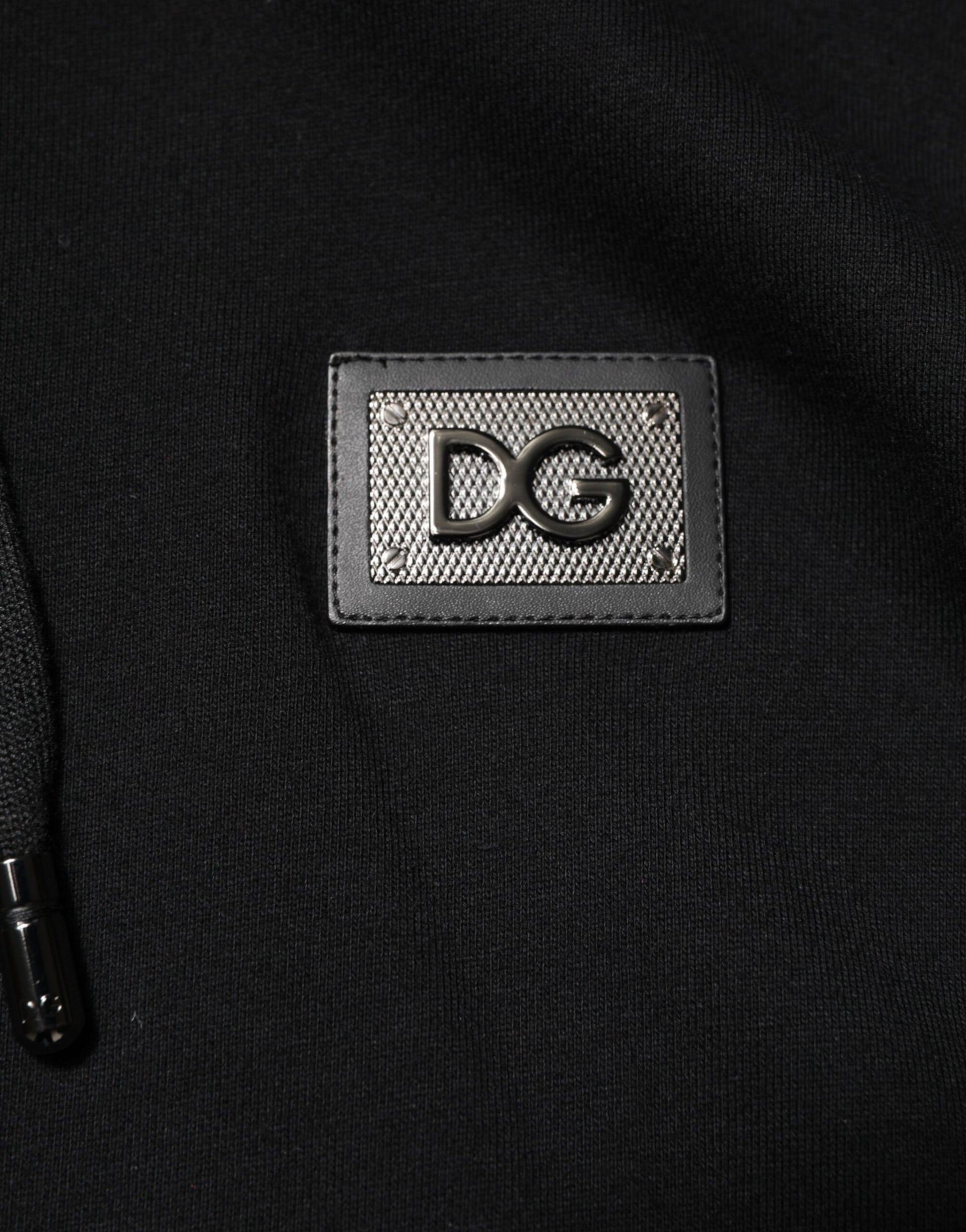 Black fabric with embossed logo