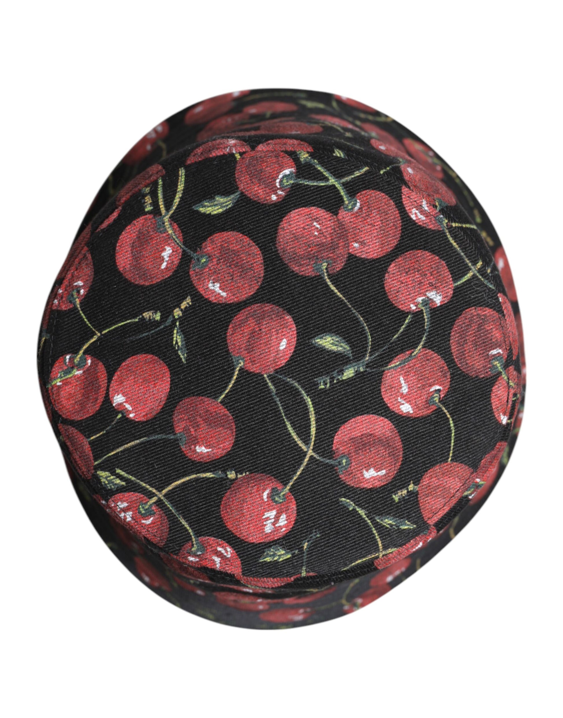 Cherry print fabric on a round object