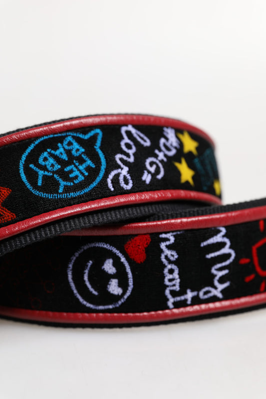Bracelet with embroidered emojis and messages