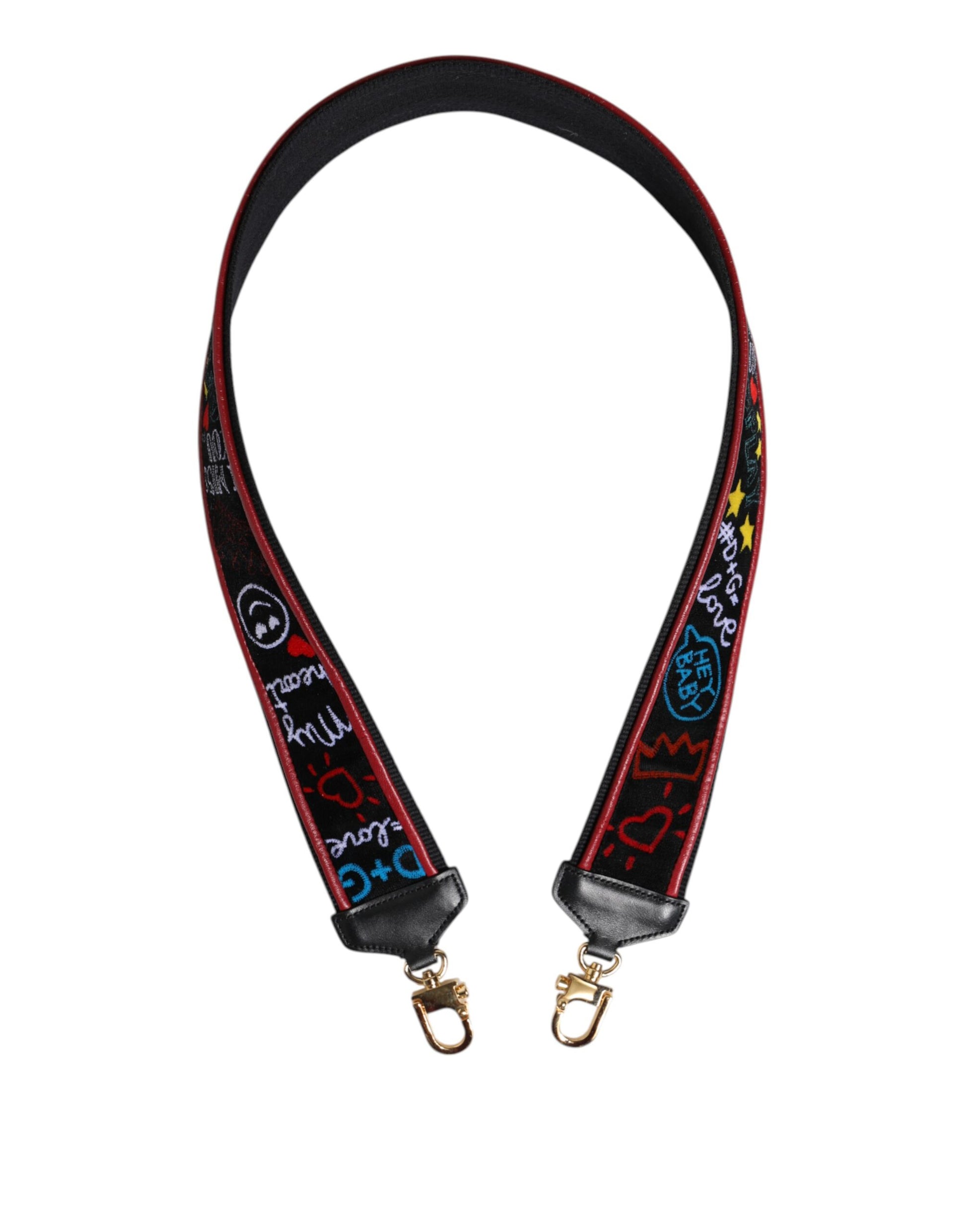 Red lanyard with black strap and metal clip