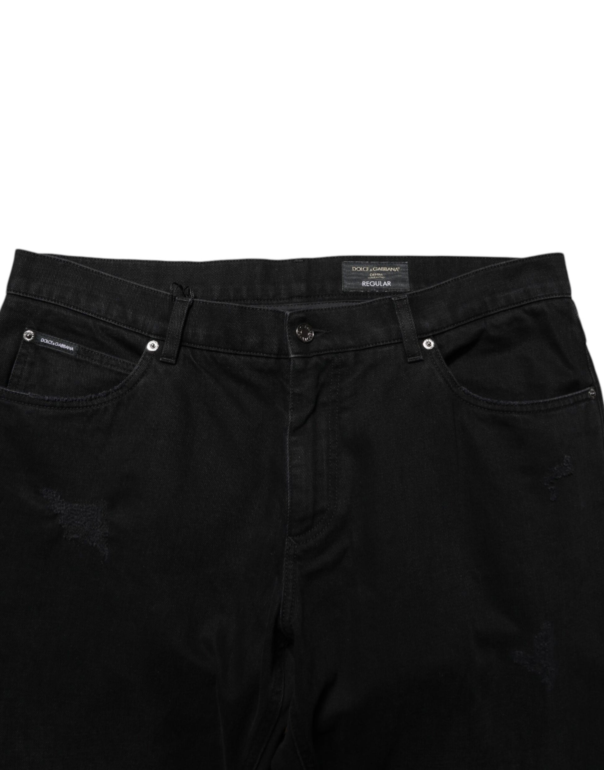 Pair of dark wash jeans