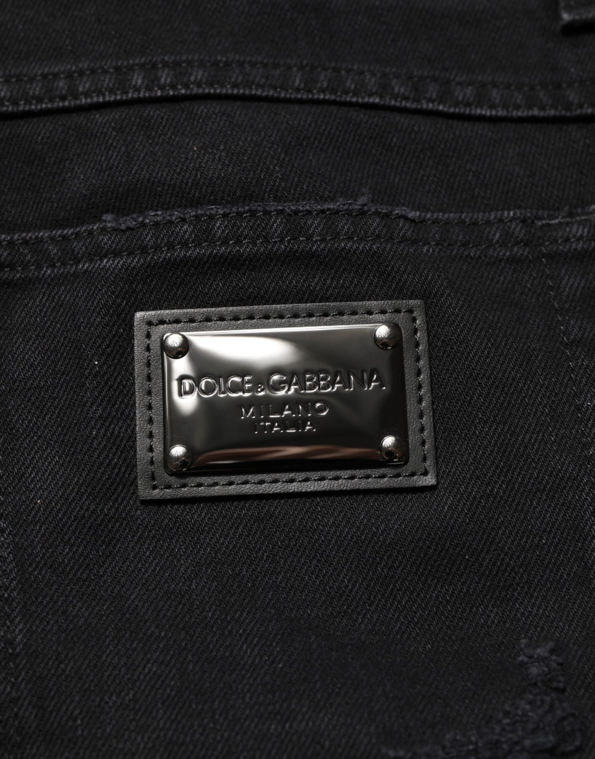 The jeans have a branded label on the waistband