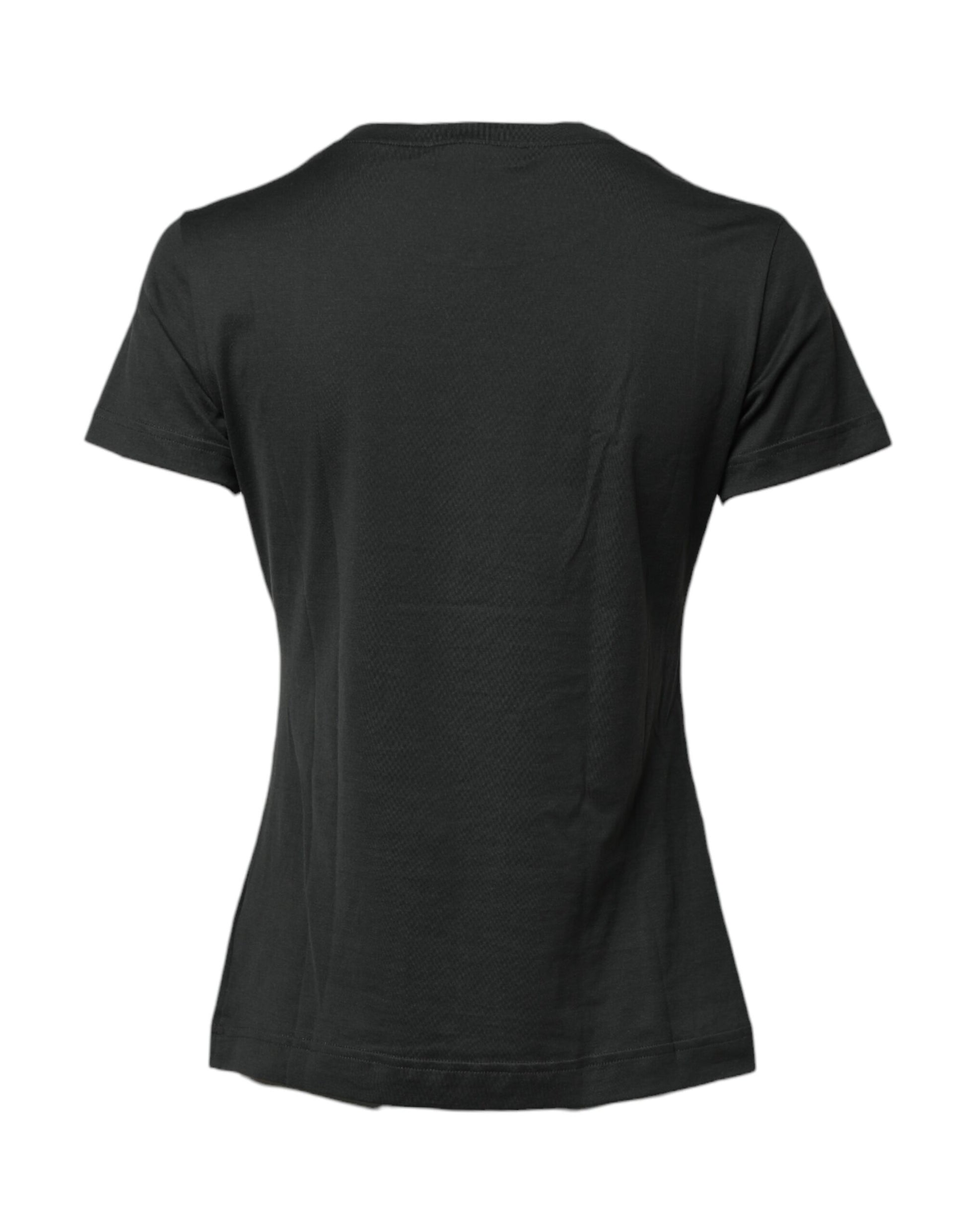 Black t-shirt on display