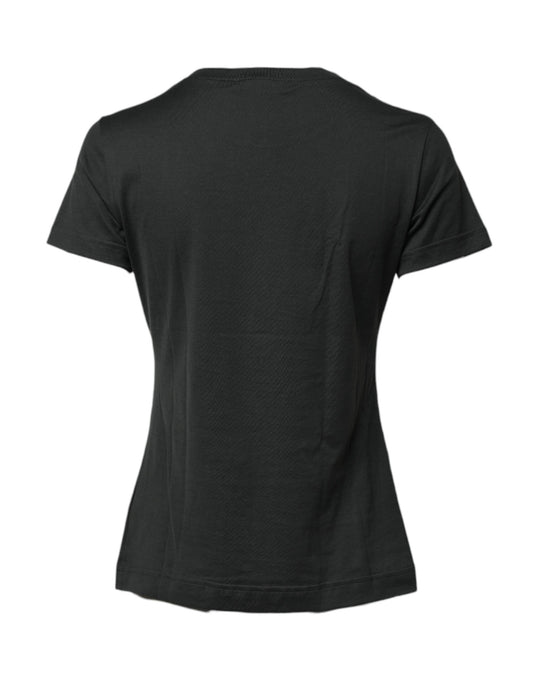 Black t-shirt on display