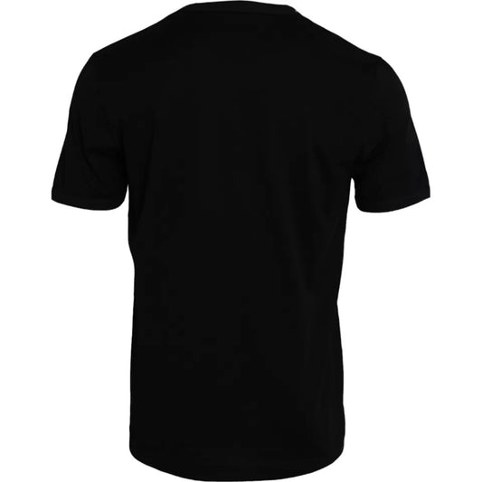 Black cotton round neck short sleeve men's t-shirt