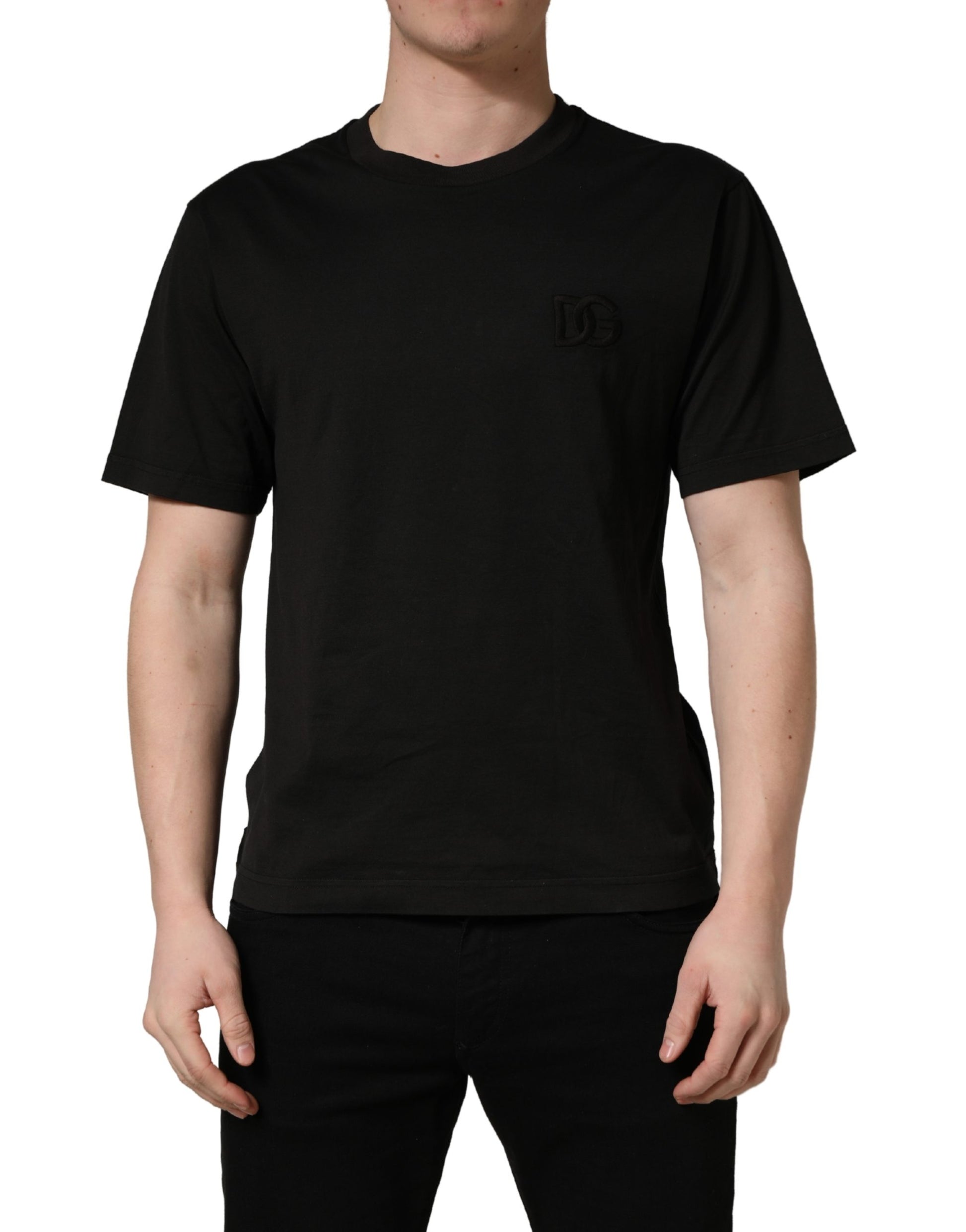 Black short sleeve t-shirt on a mannequin