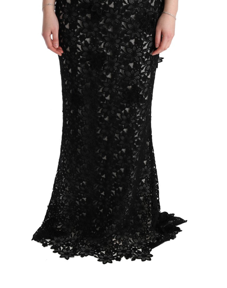 Long black sequined dress