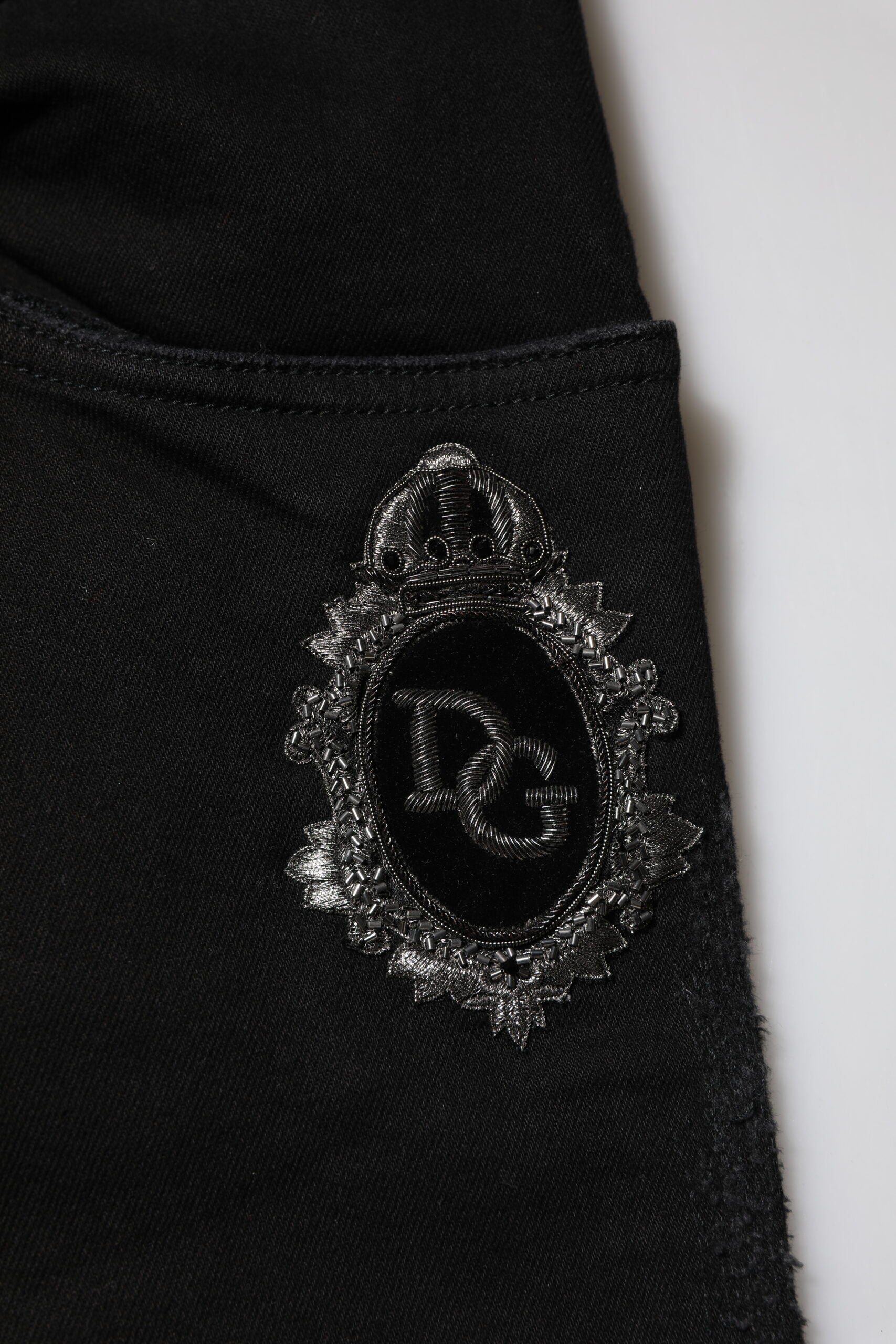 Black sock with embroidered logo