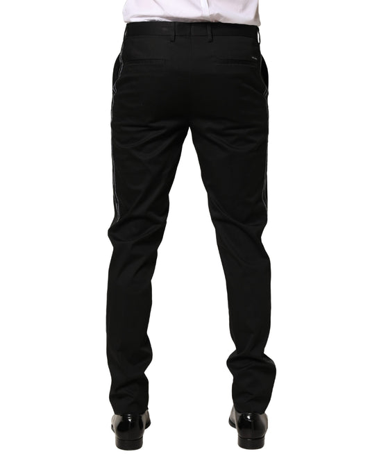 A pair of black cotton skinny men's dress trousers