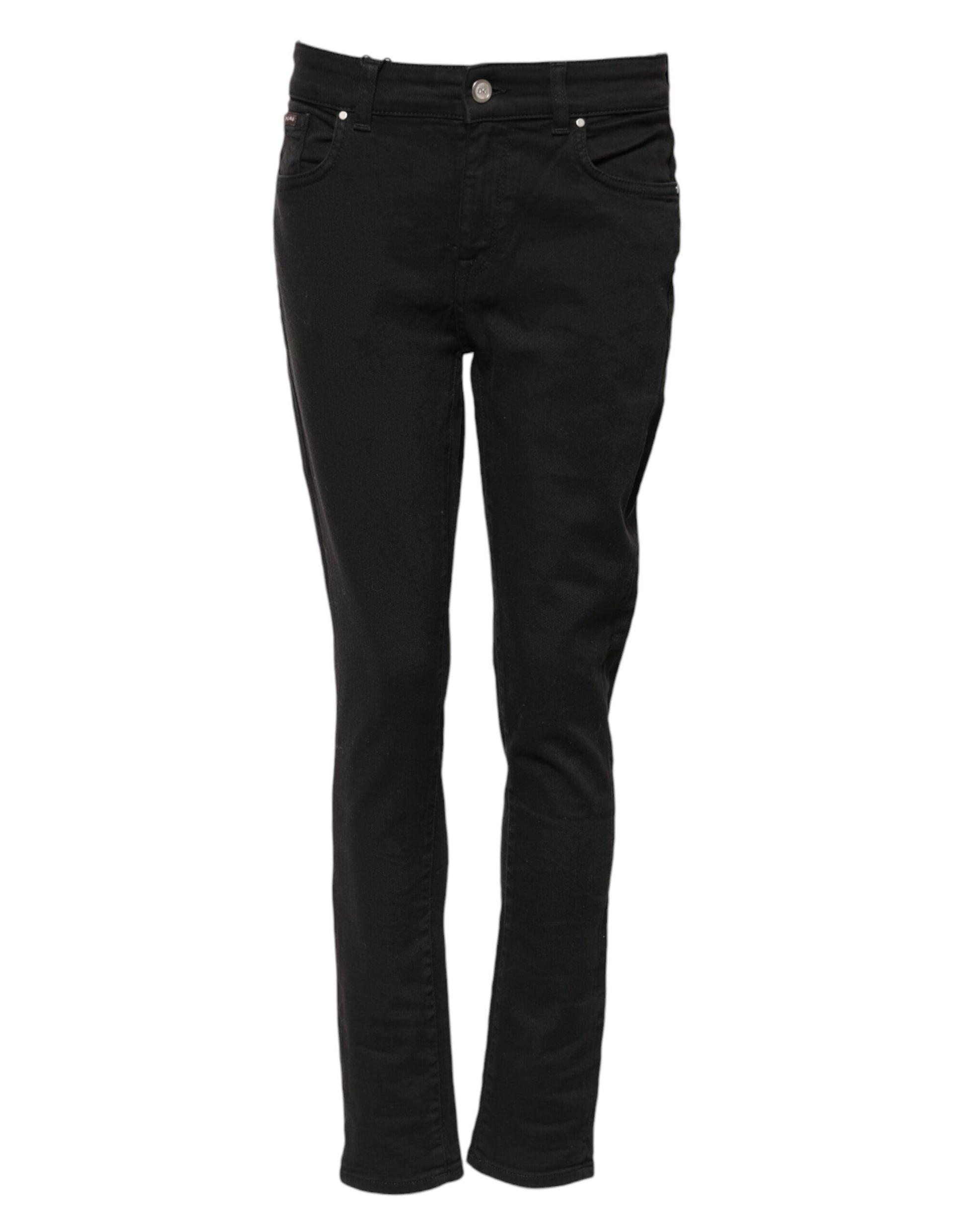 Pair of black jeans with zipper detailing on legs