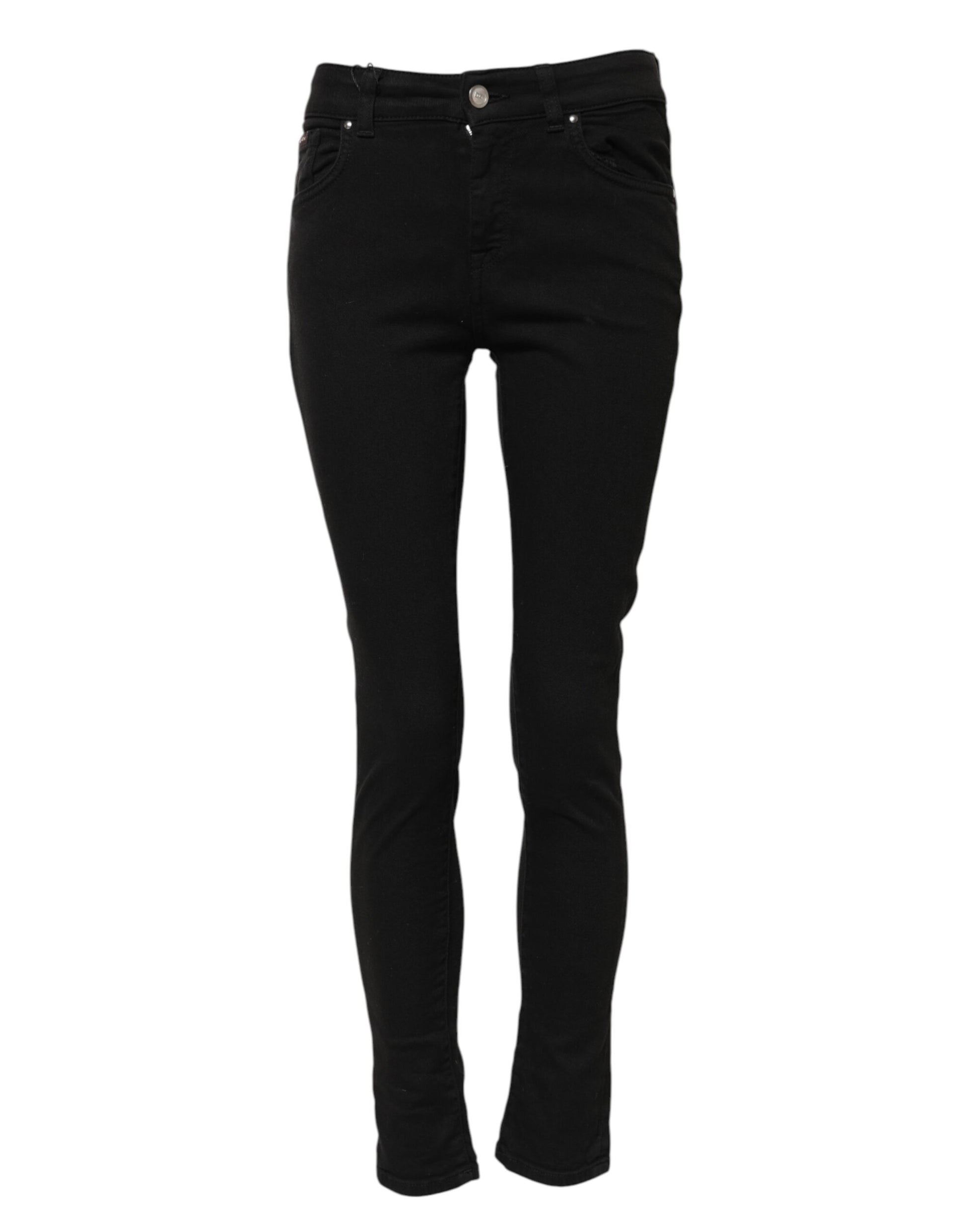Black skinny jeans with zipper detailing
