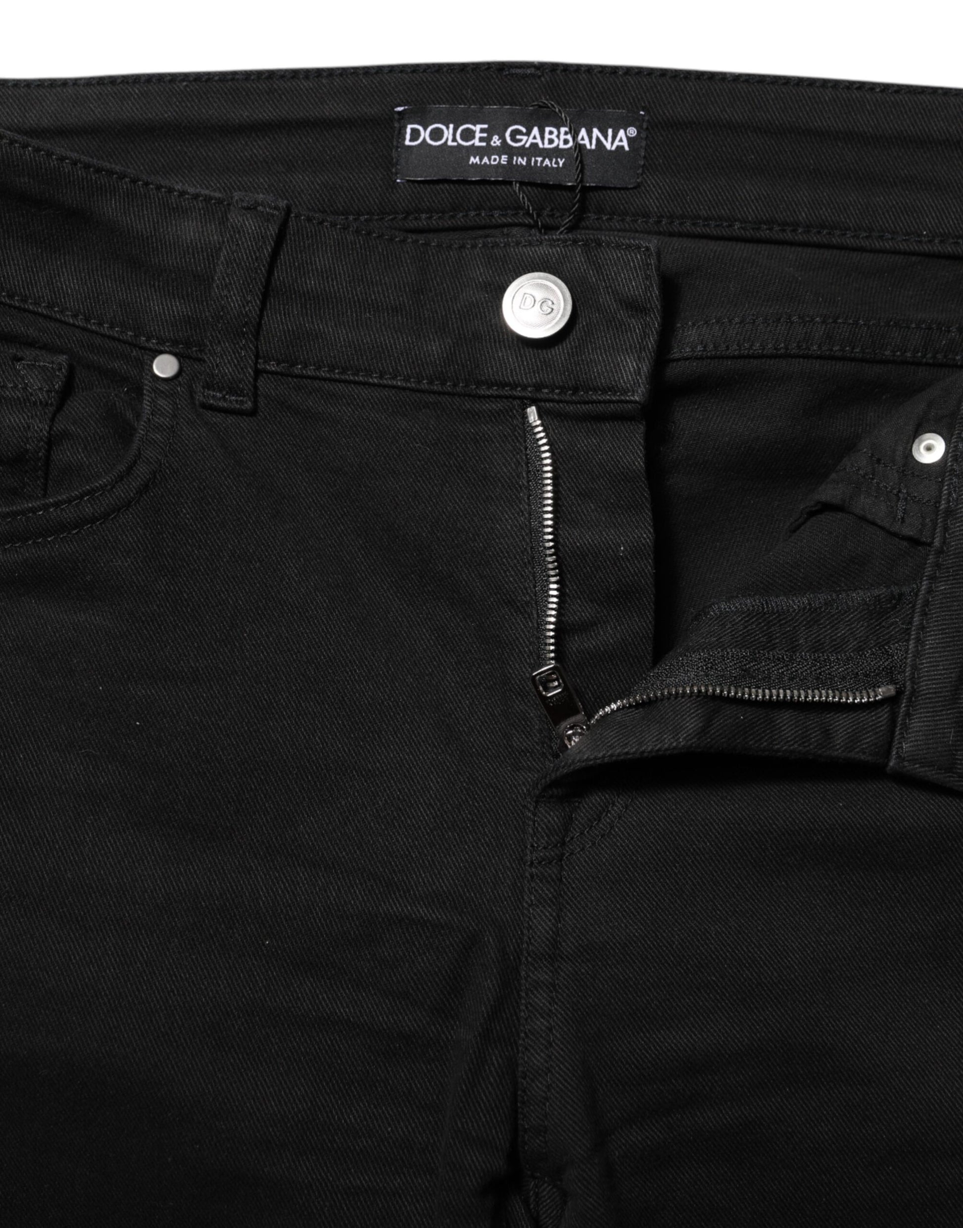 Pair of black jeans with zipper detailing