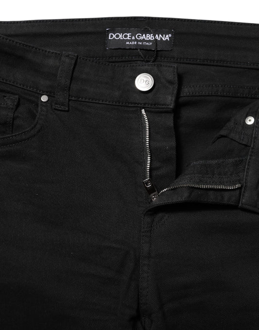 Pair of black jeans with zipper detailing