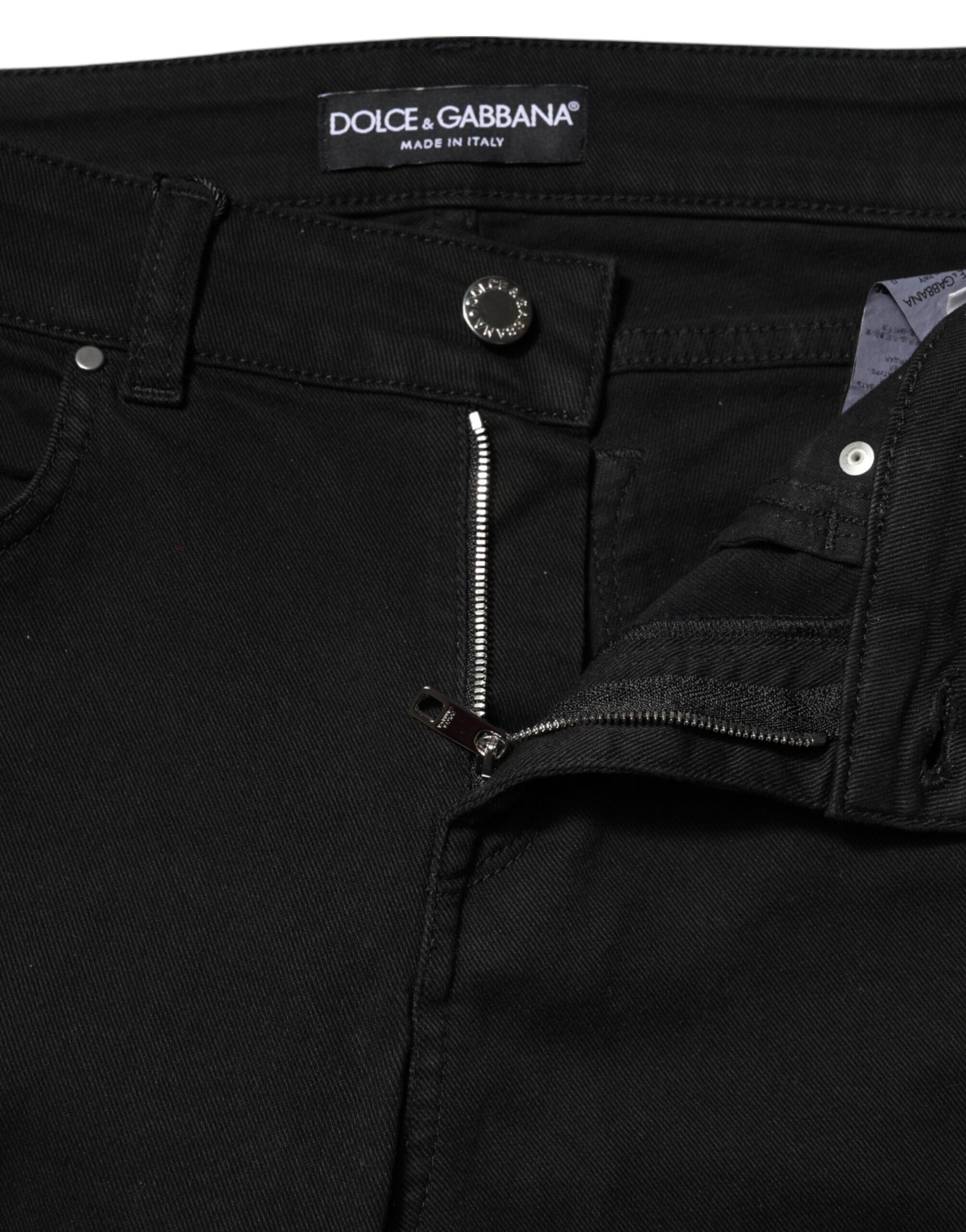Pair of black jeans with zippered side pockets