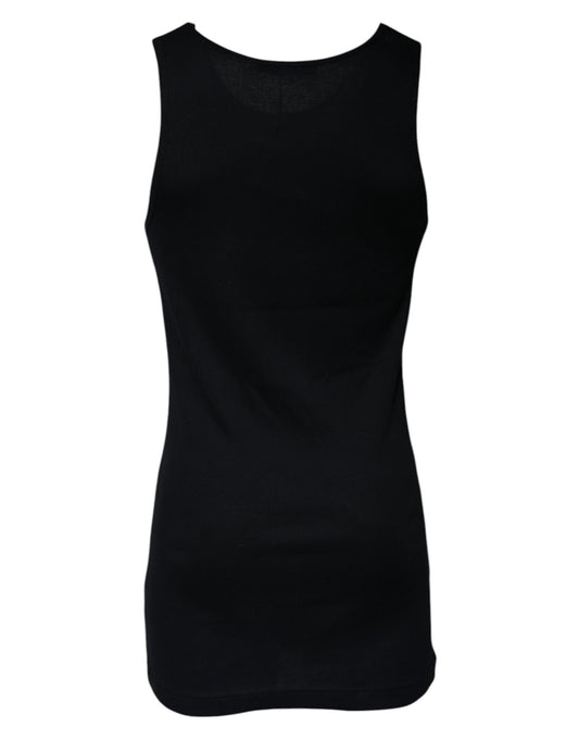 Black tank top with short sleeves