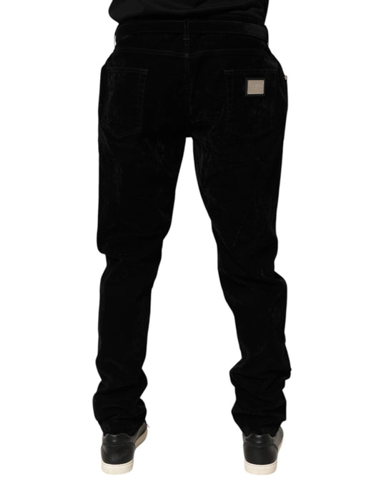 Pair of black velvet pants