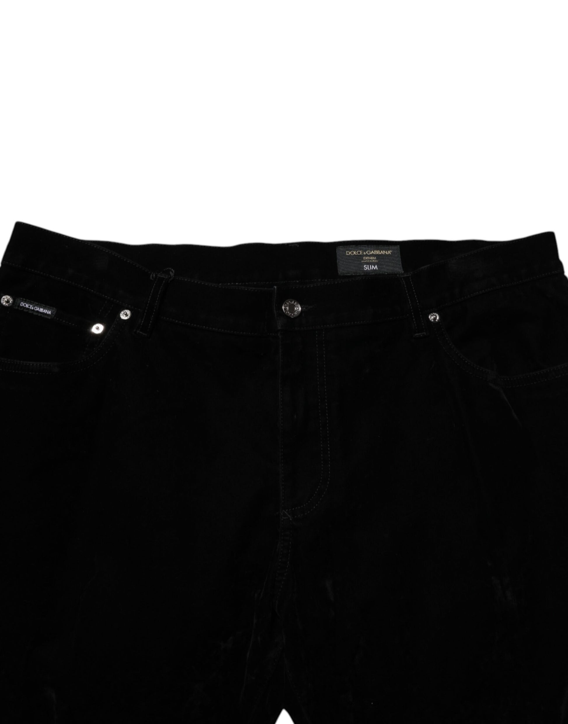 Black velvet skinny jeans