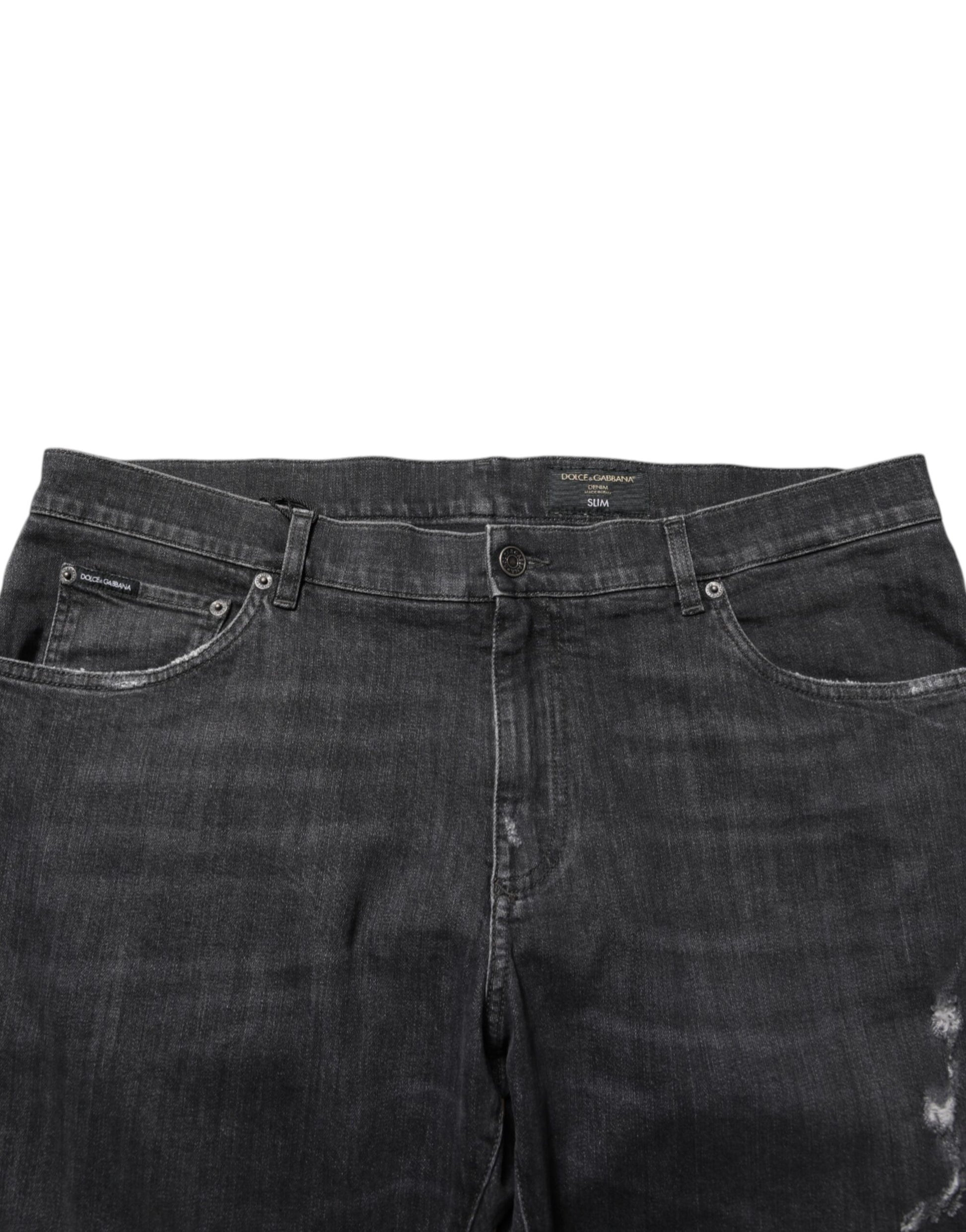 Pair of dark blue denim jeans