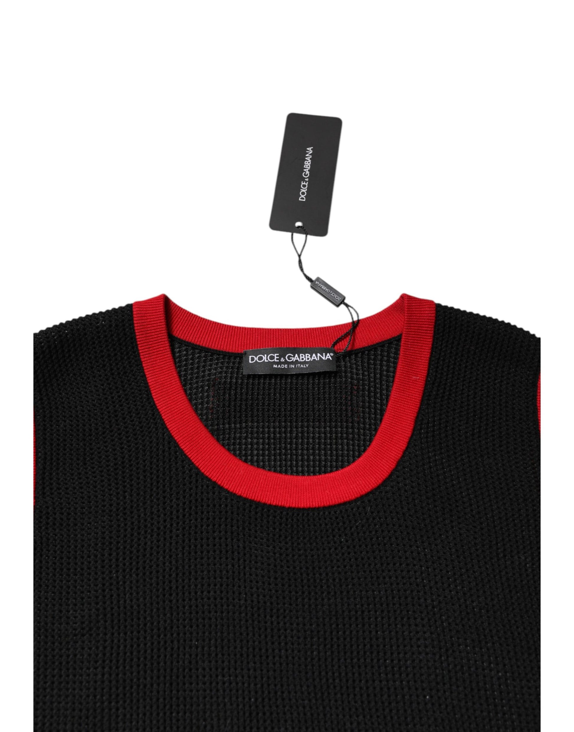 Black long sleeve shirt with red trim