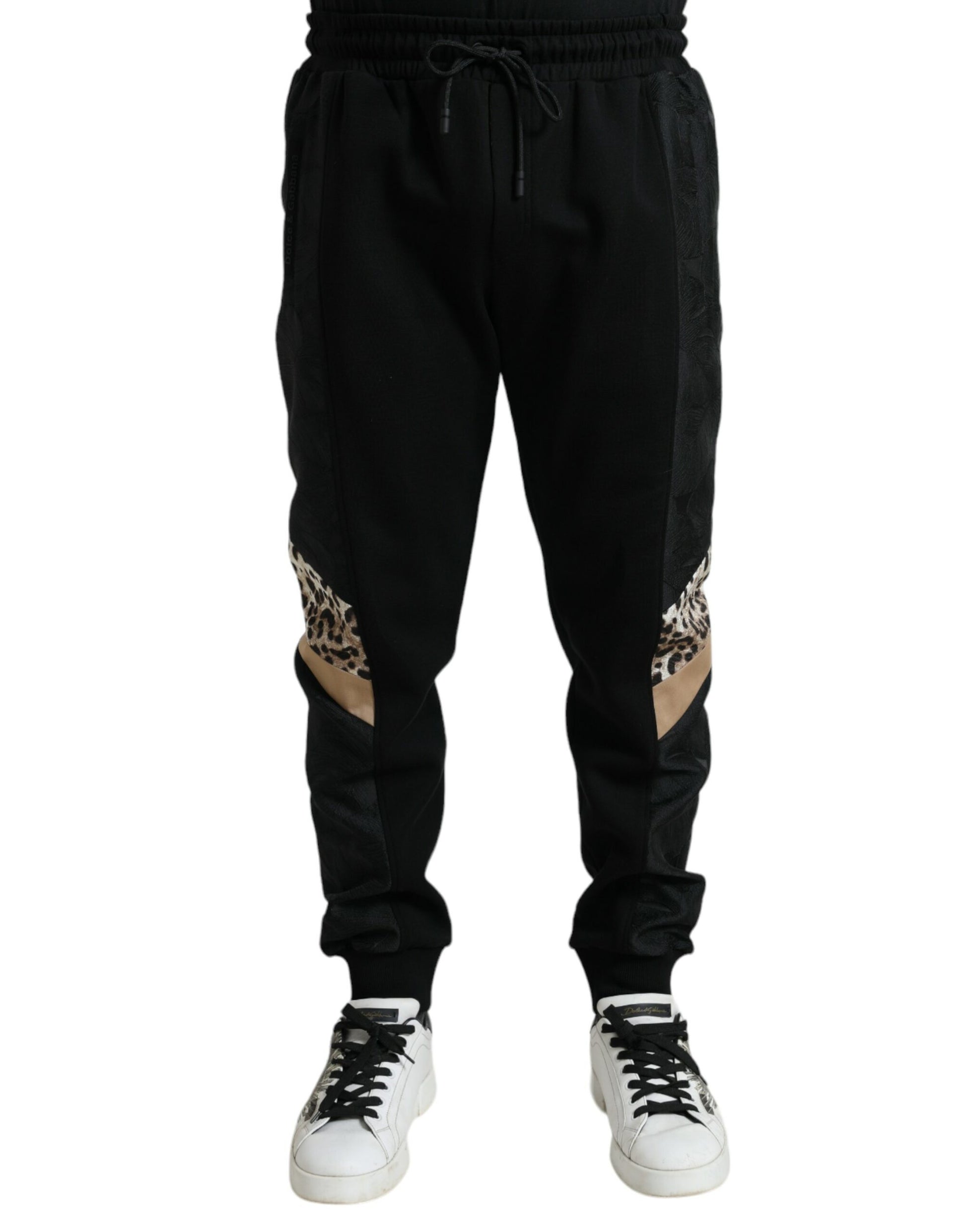 Black pants with white zipper details