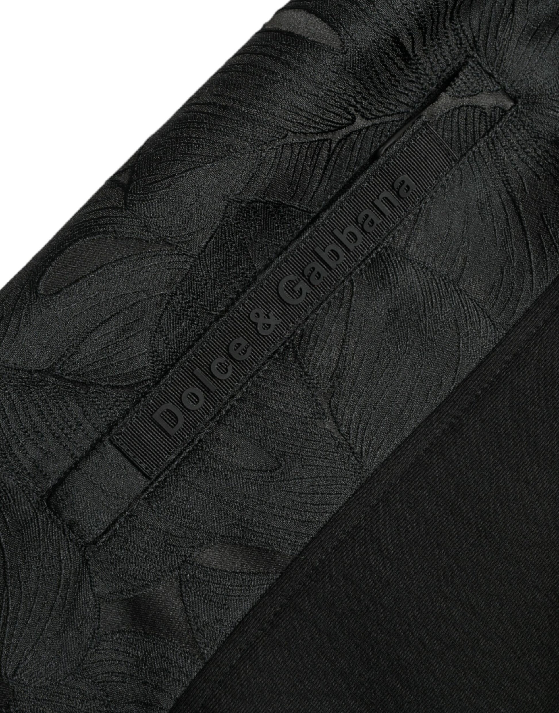 Black fabric with white stitching on side