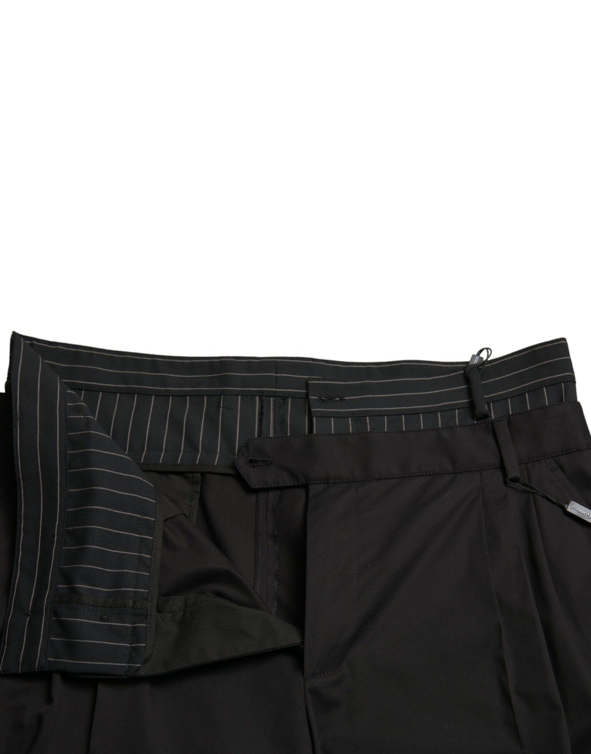 Pair of black pants with pin stripes