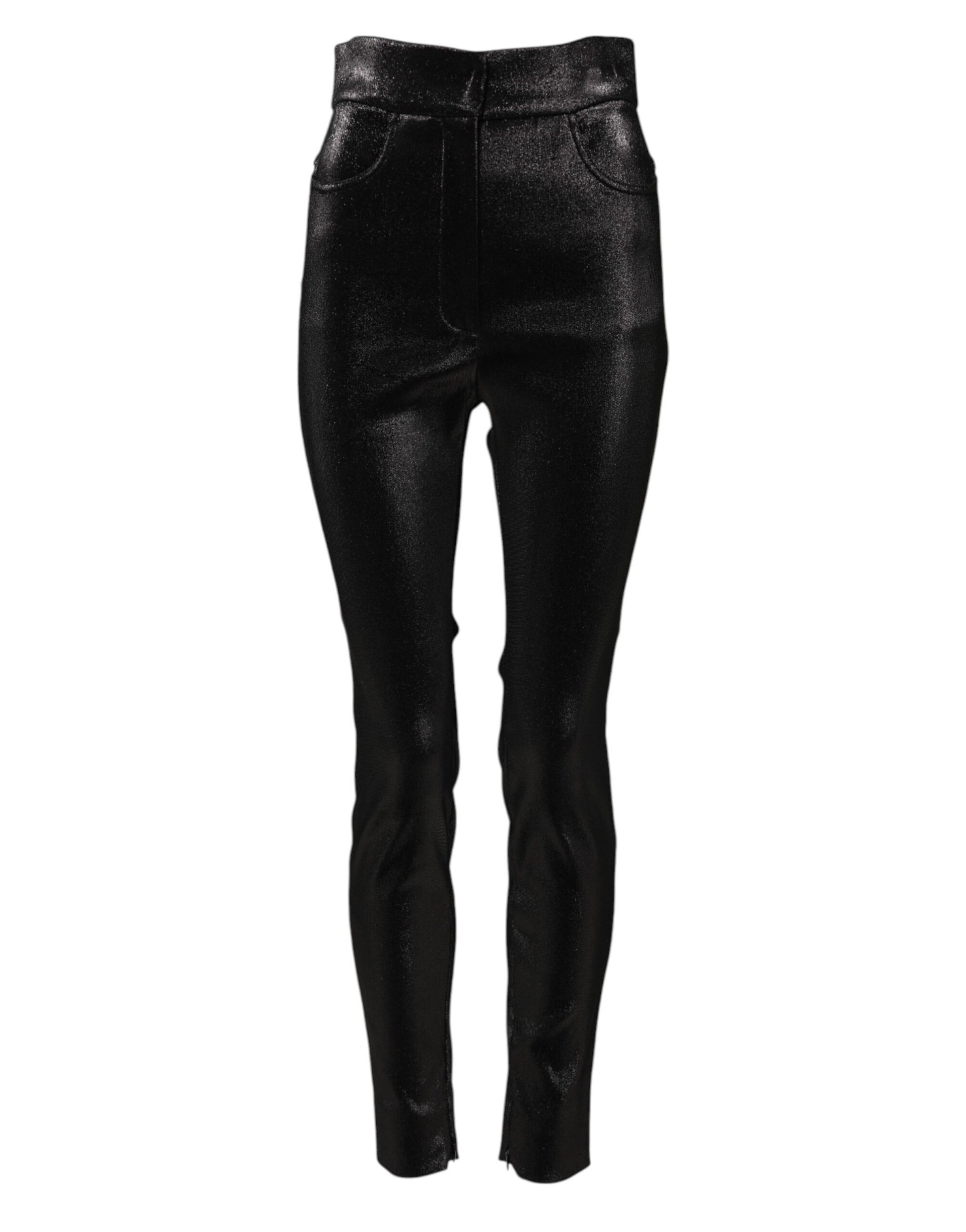 Black glittery skinny jeans
