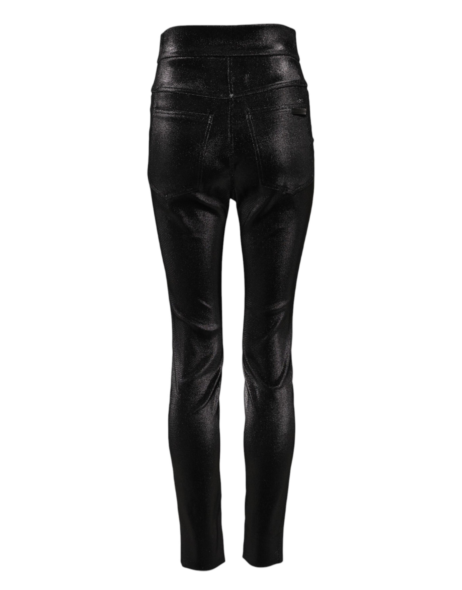 Black leggings with glittery pattern