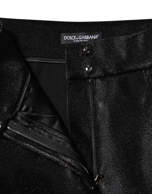 Black pants with a zippered front pocket