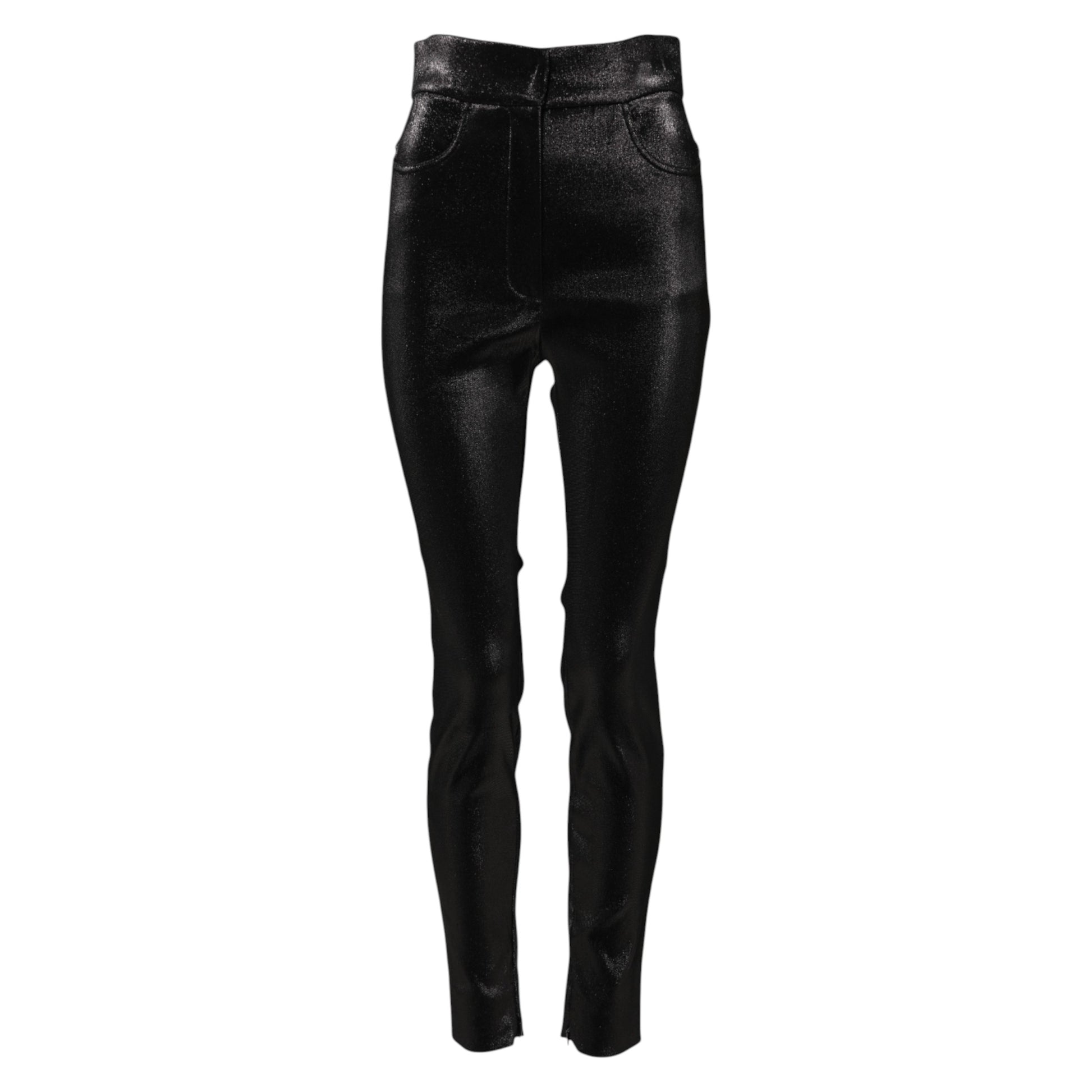 Black velvet skinny jeans