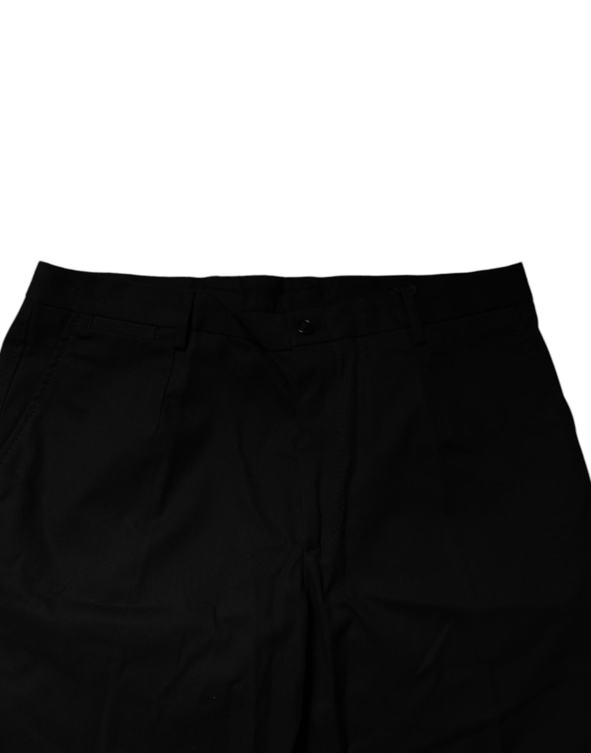 A pair of black cotton stretch mid waist bermuda shorts by Dolce & Gabbana