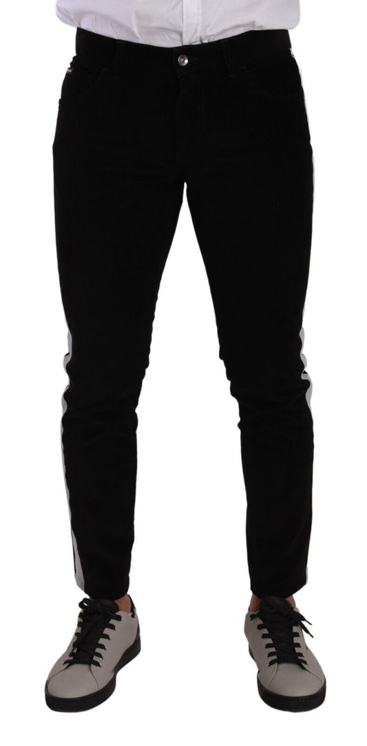 Pair of black pants with white stripe down side