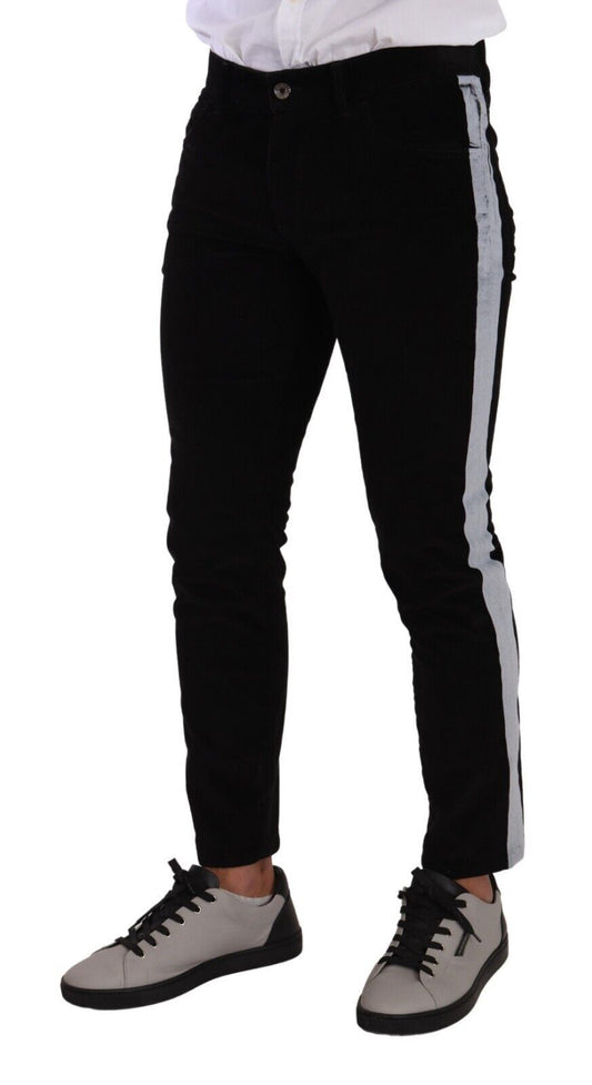 Black pants with white stripe down side