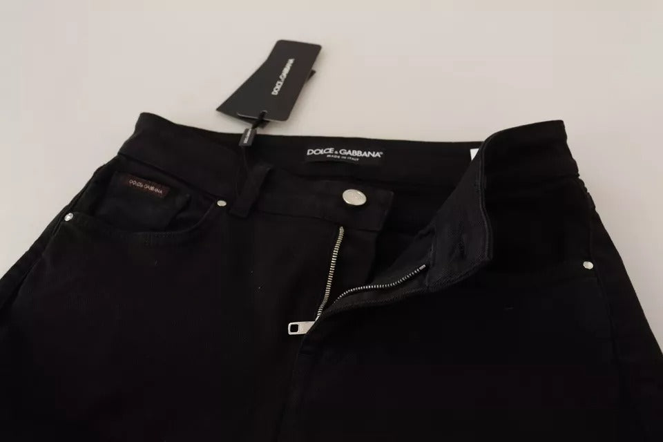 Pair of black jeans on display