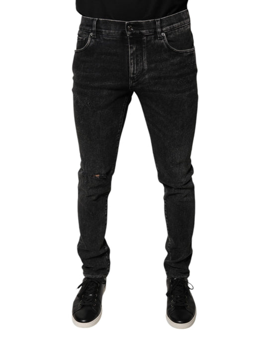 Pair of black denim jeans