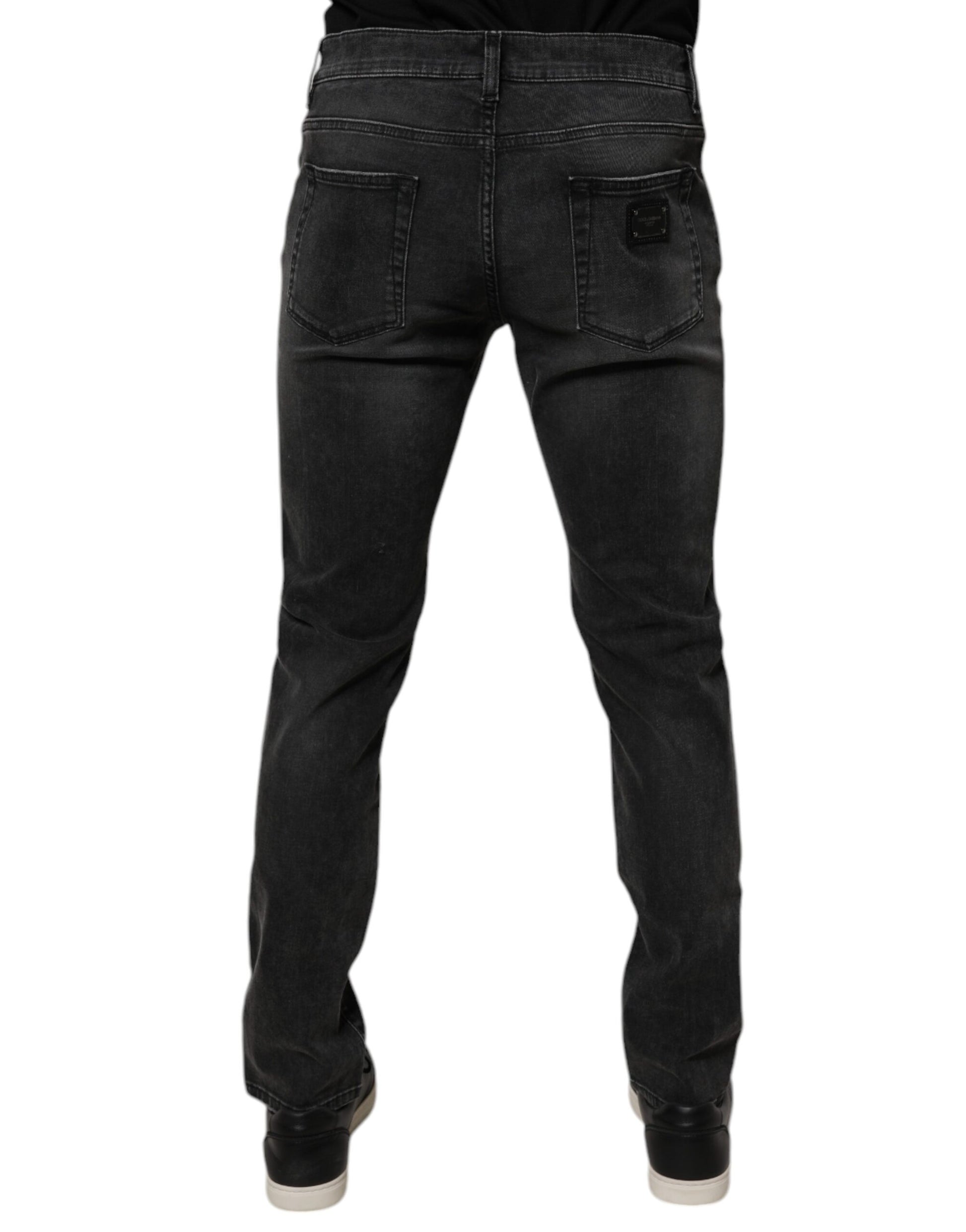 Pair of dark blue jeans on a mannequin