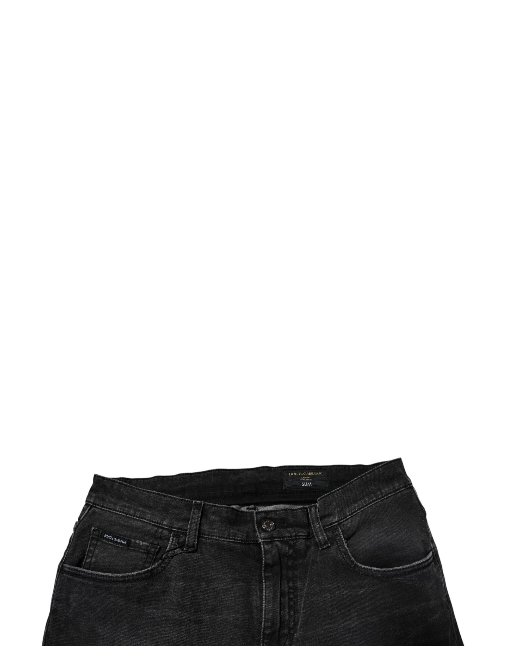 Pair of dark blue denim jeans