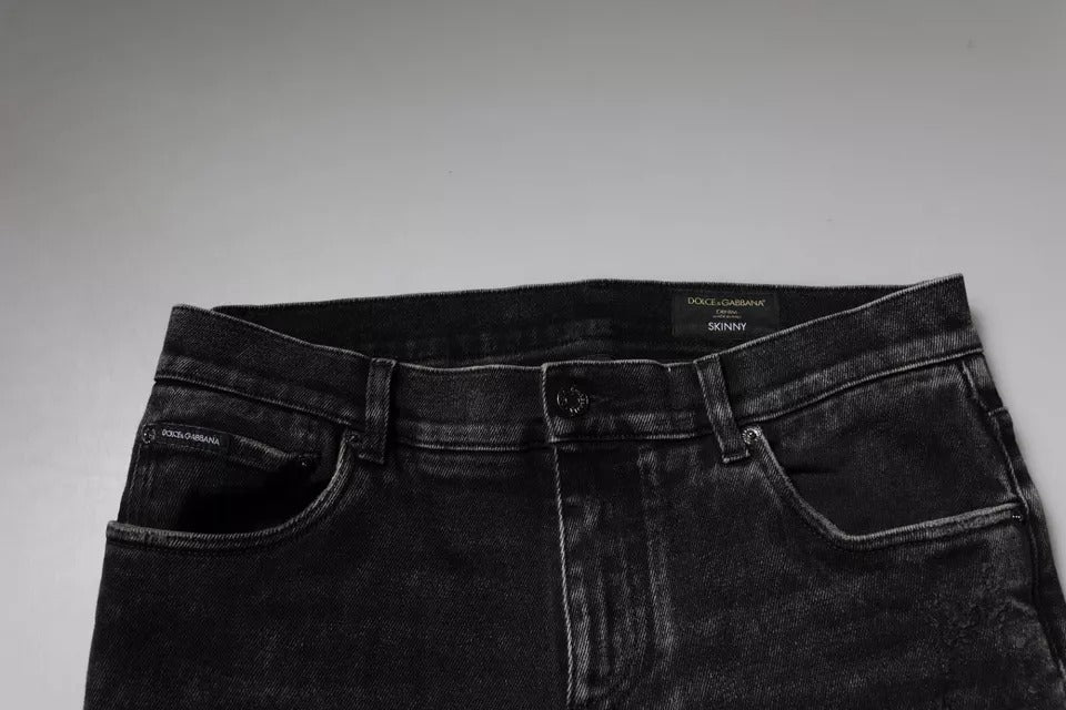 Pair of dark blue denim jeans